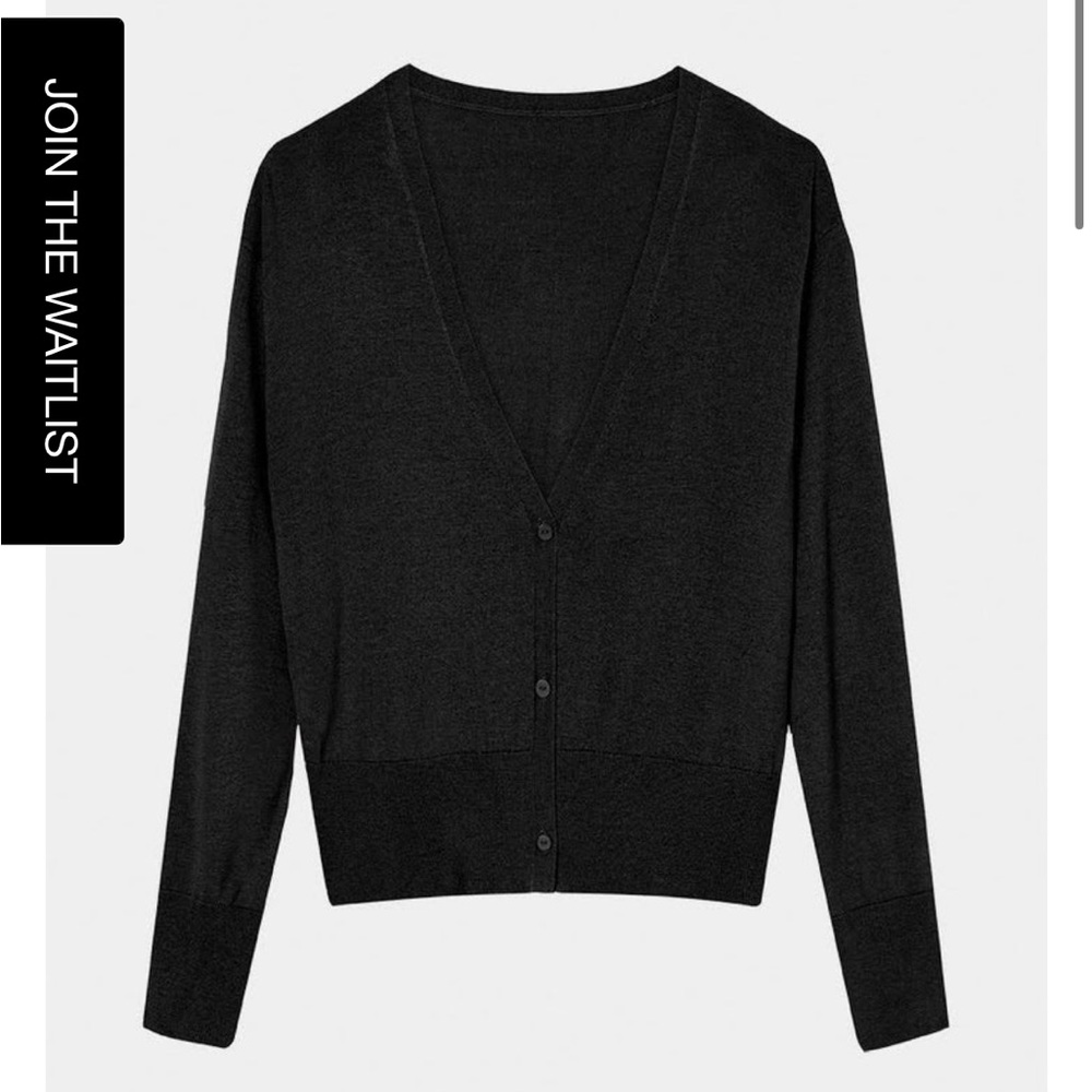 The Curated The Silk Cardigan in Black